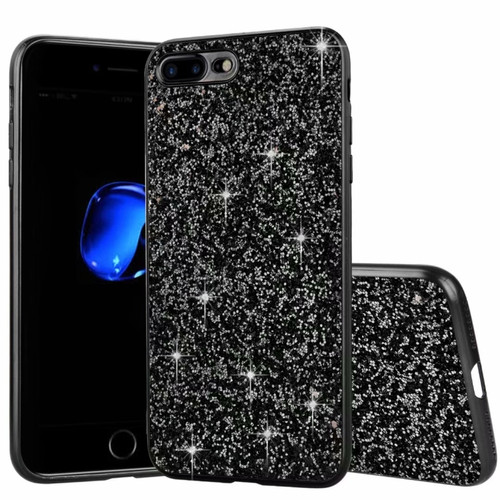 iPhone SE 2022 / SE 2020 Glitter Powder Shockproof TPU Phone Case - Black