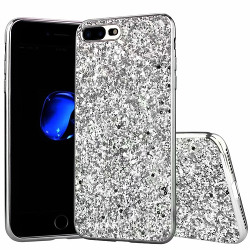 iPhone SE 2022 / SE 2020 Glitter Powder Shockproof TPU Phone Case - Silver