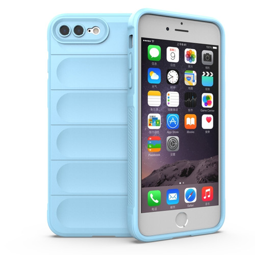 iPhone SE 2022 / SE 2020 / 8 / 7 Magic Shield TPU + Flannel Phone Case - Light Blue