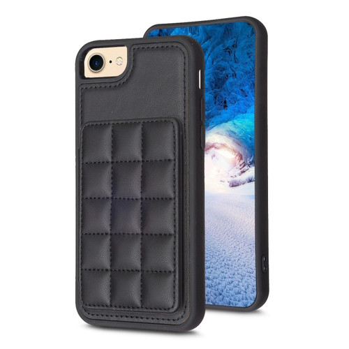iPhone SE 2022 / SE 2020 / 8 / 7 Grid Card Slot Holder Phone Case - Black