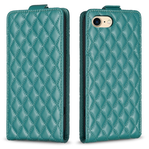 iPhone SE 2022 / 2020 /7 / 8 Diamond Lattice Vertical Flip Leather Phone Case - Green