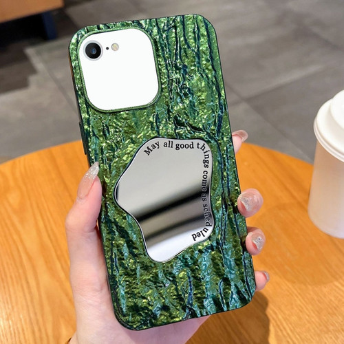 iPhone SE 2022 /2020 / 8 / 7 Embossed Rock Texture Mirror TPU Phone Case - Green