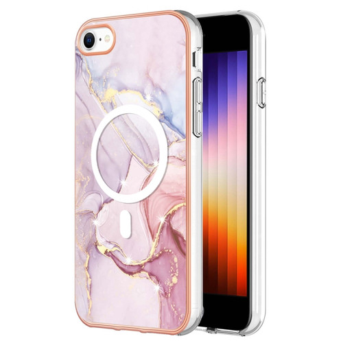 iPhone 8 / SE 2022 / 2020 Marble Pattern Dual-side IMD Magsafe TPU Phone Case - Rose Gold 005