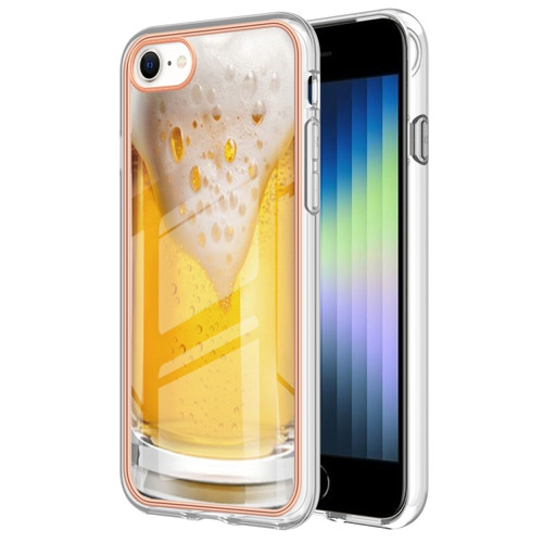 iPhone SE 2022 / SE 2020 / 8 / 7 Electroplating Marble Dual-side IMD Phone Case - Draft Beer