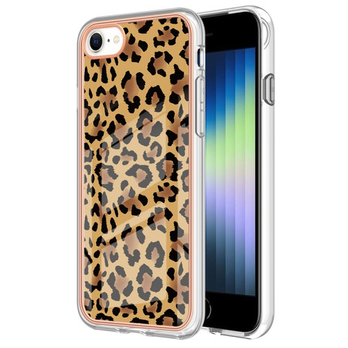 iPhone SE 2022 / SE 2020 / 8 / 7 Electroplating Marble Dual-side IMD Phone Case - Leopard Print