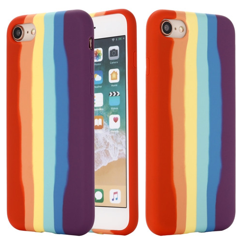 iPhone SE 2022 / SE 2020 / 8 / 7 Rainbow Liquid Silicone Shockproof Full Coverage Protective Case