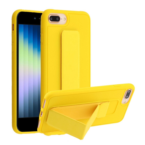 iPhone SE 2022 / SE 2020 / 8 / 7 Shockproof PC + TPU Protective Case with Wristband & Holder - Yellow