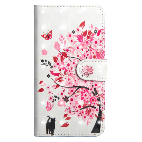 iPhone SE 2022 / SE 2020 / 8 / 7 3D Painting Pattern Horizontal Flip TPU + PU Leather Case with Holder & Card Slots & Wallet - Tree Cat