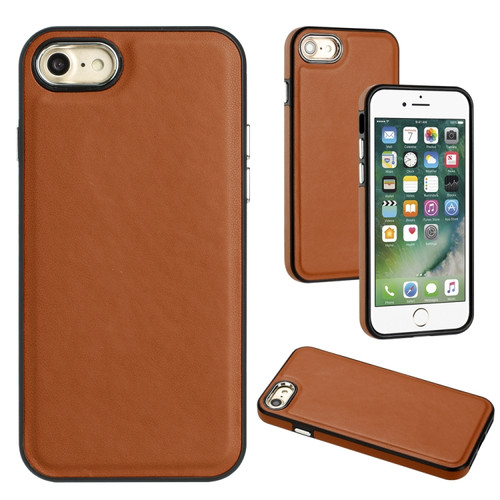 iPhone SE 2022 / 6 / 7 / 8 / SE 2020 Leather Texture Full Coverage Phone Case - Brown