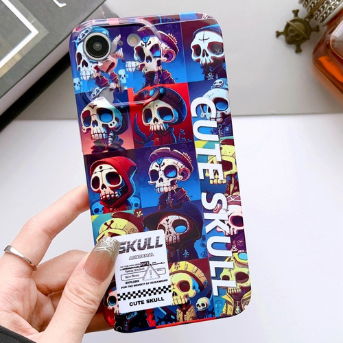 iPhone SE 2022 / 2020 / 8 / 7 Painted Pattern Precise Hole PC Phone Case - Cute Skull