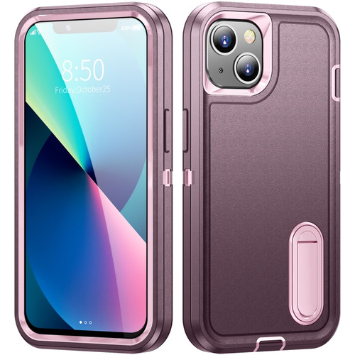 iPhone 13 mini 3 in 1 Rugged Holder Phone Case - Purple + Pink