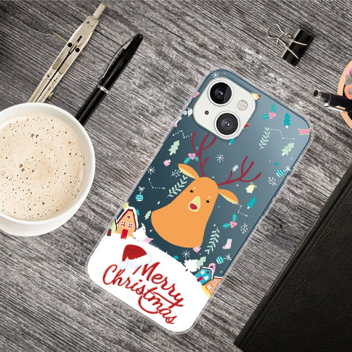 iPhone 13 mini Christmas Series Transparent TPU Protective Case - Christmas Ugly Deer