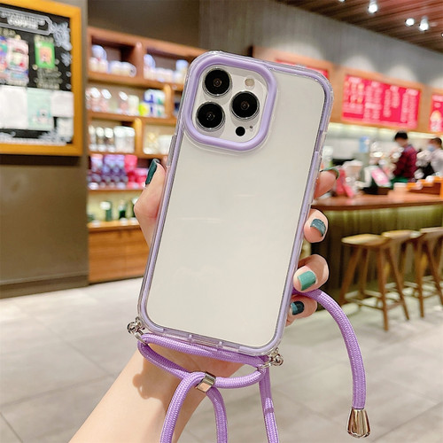 iPhone 13 mini 3 In 1 PC + TPU Transparent Phone Case - Purple