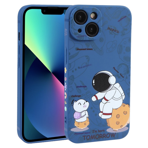 iPhone 13 mini Astronaut Pattern Frosted TPU Phone Case - Blue