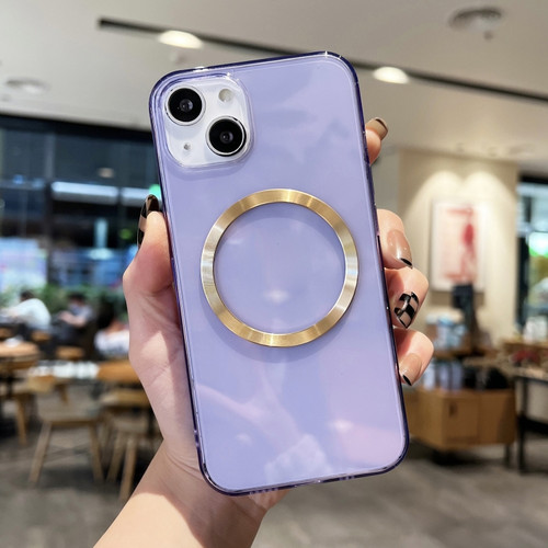 iPhone 13 mini CD Texture MagSafe TPU Phone Case - Transparent Purple