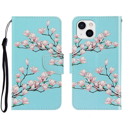 iPhone 13 mini 3D Colored Drawing Horizontal Flip Leather Phone Case - Magnolia