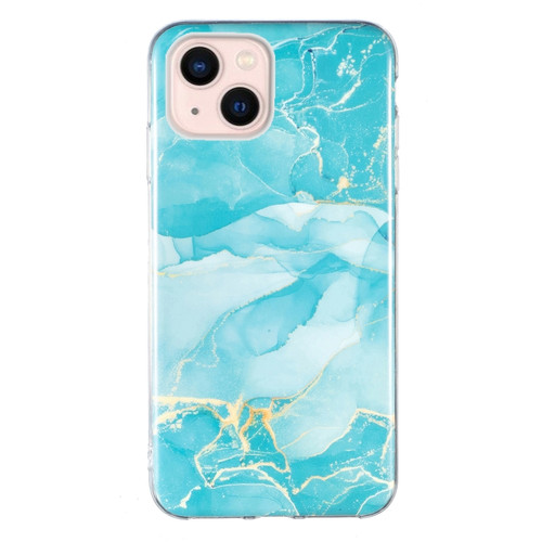 iPhone 13 mini IMD Marble Pattern TPU Phone Case - Green