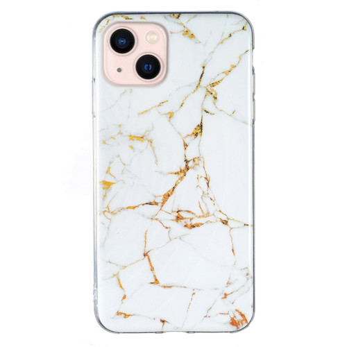 iPhone 13 mini IMD Marble Pattern TPU Phone Case - White