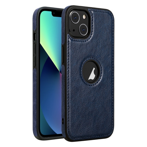 iPhone 13 mini Leather Texture Stitching Phone Case - Blue