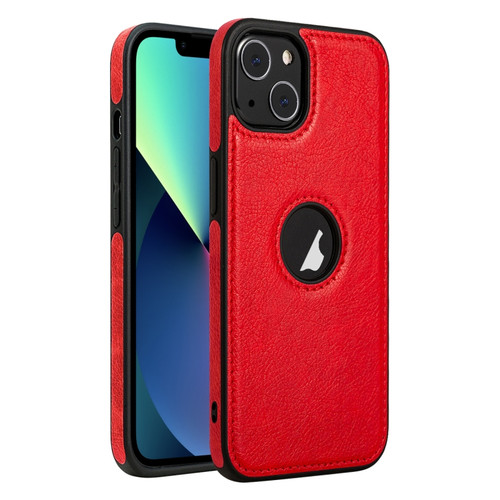 iPhone 13 mini Leather Texture Stitching Phone Case - Red