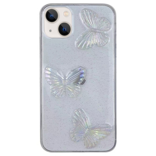 iPhone 13 mini Clear Crystal Butterflies TPU Phone Case - Transparent