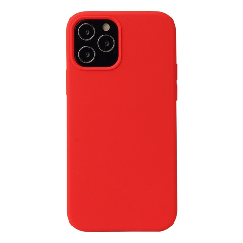 iPhone 13 mini Solid Color Liquid Silicone Shockproof Protective Case - Red