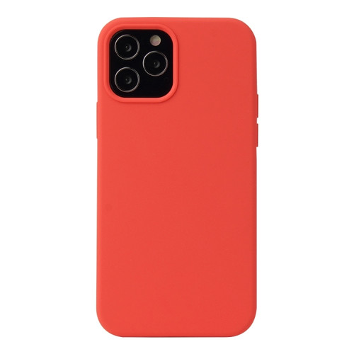 iPhone 13 mini Solid Color Liquid Silicone Shockproof Protective Case - Coral Red