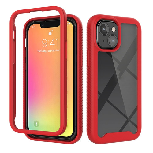 iPhone 13 mini Starry Sky Solid Color Series Shockproof PC + TPU Protective Case - Red