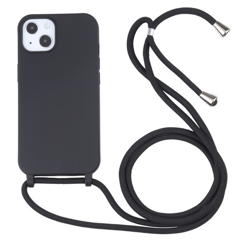 iPhone 13 mini Candy Colors TPU Protective Case with Lanyard - Black