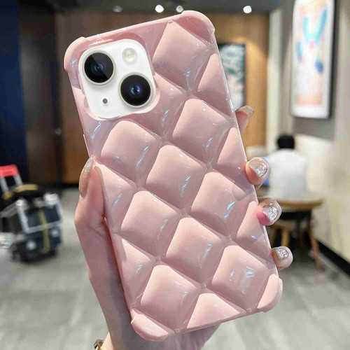 iPhone 13 mini Diamond Lattice Varnish TPU Phone Case - Pink