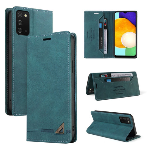 Samsung Galaxy A03s 164mm Skin Feel Anti-theft Brush Horizontal Flip Leather Case with Holder & Card Slots & Wallet - Blue