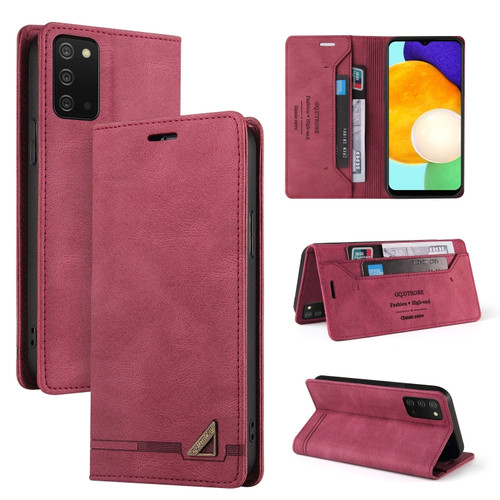 Samsung Galaxy A03s 164mm Skin Feel Anti-theft Brush Horizontal Flip Leather Case with Holder & Card Slots & Wallet - Wine Red