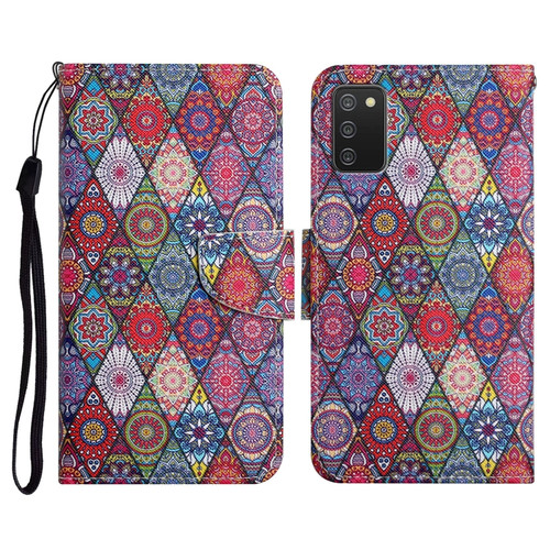 Samsung Galaxy A03s 164mm Painted Pattern Horizontal Flip Leather Case with Holder & Card Slot & Wallet - Rhombus Kaleidoscope