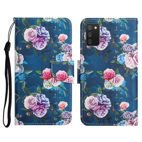 Samsung Galaxy A03s 164mm Painted Pattern Horizontal Flip Leather Case with Holder & Card Slot & Wallet - Fluorescent Rose