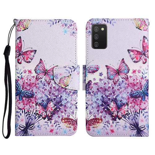 Samsung Galaxy A03s 164mm Painted Pattern Horizontal Flip Leather Case with Holder & Card Slot & Wallet - Bright Butterfly