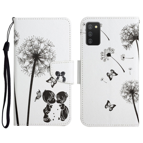 Samsung Galaxy A03s 164mm Painted Pattern Horizontal Flip Leather Case with Holder & Card Slot & Wallet - Dandelion