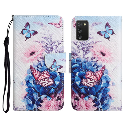 Samsung Galaxy A03s 164mmPainted Pattern Horizontal Flip Leather Case with Holder & Card Slot & Wallet - Purple Butterfly
