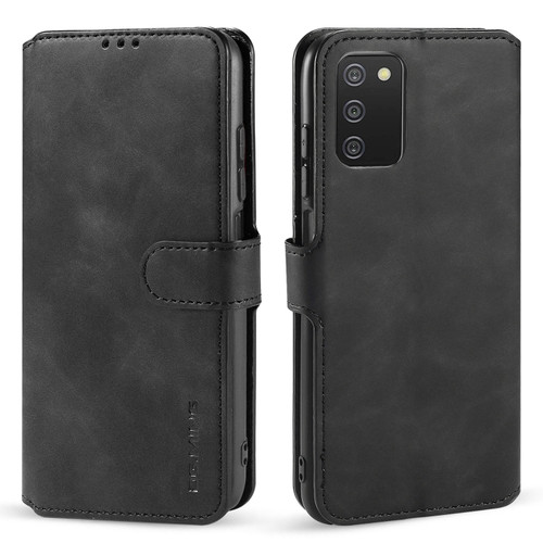 Samsung Galaxy A03s 166mm DG.MING Retro Oil Side Horizontal Flip Leather Case with Holder & Card Slots & Wallet - Black