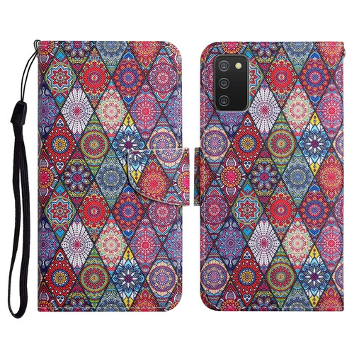 Samsung Galaxy A03s 166mm Painted Pattern Horizontal Flip Leather Case with Holder & Card Slot & Wallet - Rhombus Kaleidoscope