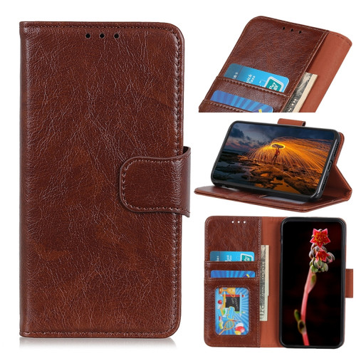Samsung Galaxy A03s 164mm Nappa Texture Horizontal Flip Leather Case with Holder & Card Slots & Wallet - Brown