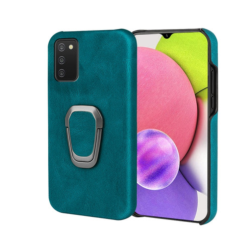 Ring Holder PU Phone Case Samsung Galaxy A03s 166mm - Cyan