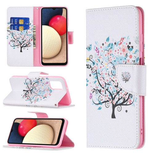 Samsung Galaxy A03s 166mm Colored Drawing Leather Phone Case - Tree