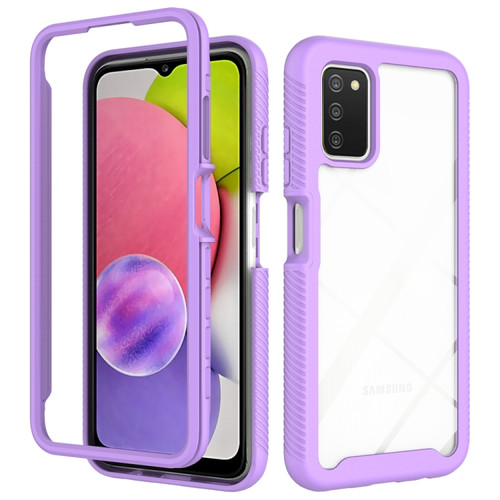 Samsung Galaxy A03S 164mm Starry Sky Solid Color Series Shockproof PC + TPU Protective Phone Case - Purple