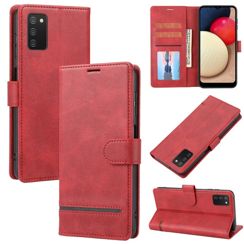 Samsung Galaxy A03s 164mm Classic Wallet Flip Leather Phone Case - Red