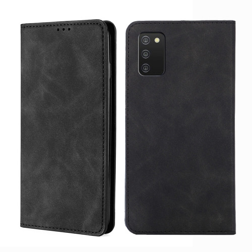 Samsung Galaxy A03s US Version 165.85mm Skin Feel Magnetic Horizontal Flip Leather Phone Case - Black