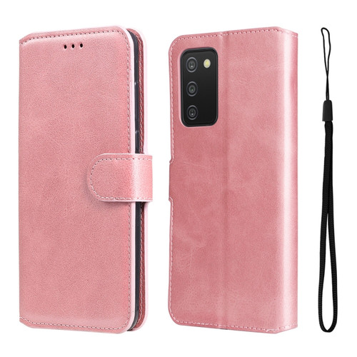 Samsung Galaxy A03s 165.8mm US Version JUNSUNMAY Calf Texture Leather Phone Case - Pink