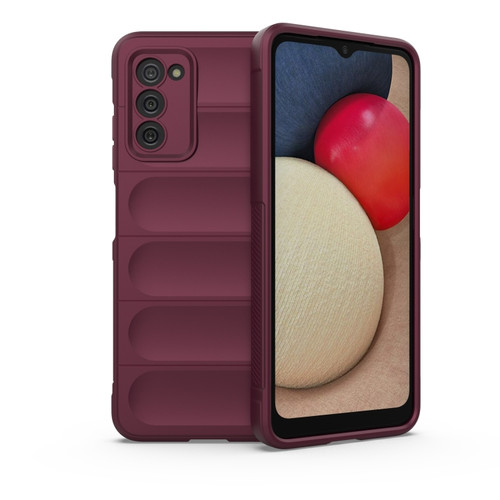 Samsung Galaxy A03S North US Version 165.8mm Magic Shield TPU + Flannel Phone Case - Wine Red