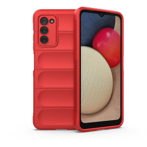 Samsung Galaxy A03S North US Version 165.8mm Magic Shield TPU + Flannel Phone Case - Red