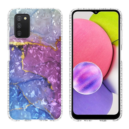 Samsung Galaxy A03s 164mm 2.0mm Airbag Shockproof TPU Phone Case - Blue Purple Marble