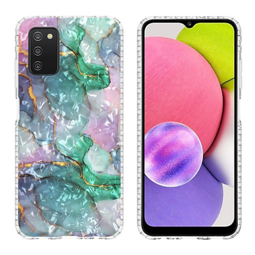 Samsung Galaxy A03s 164mm 2.0mm Airbag Shockproof TPU Phone Case - Ink Green Marble